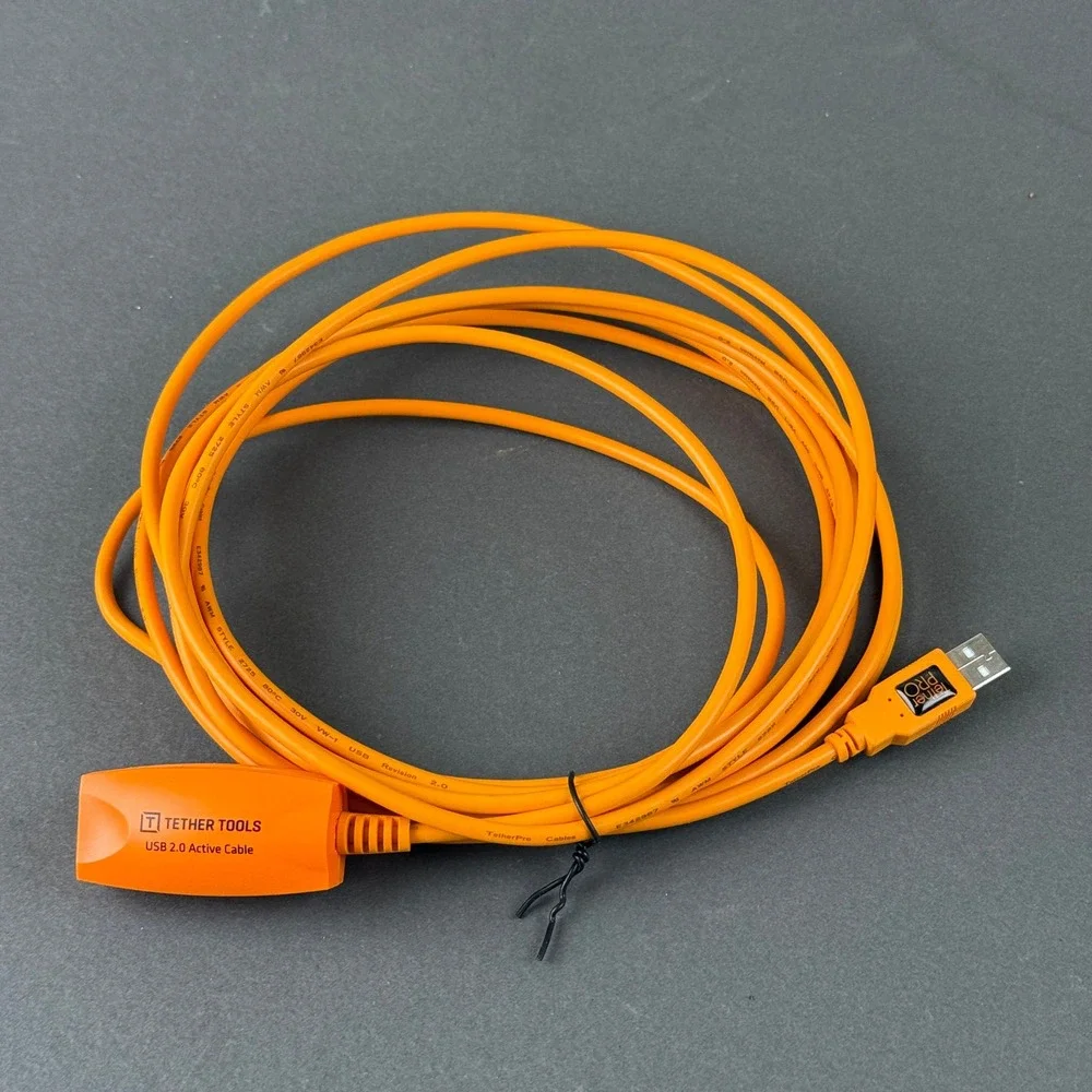 Tether Tools TetherPro USB 2.0 Active Extension Cable Orange Excellent 16ft